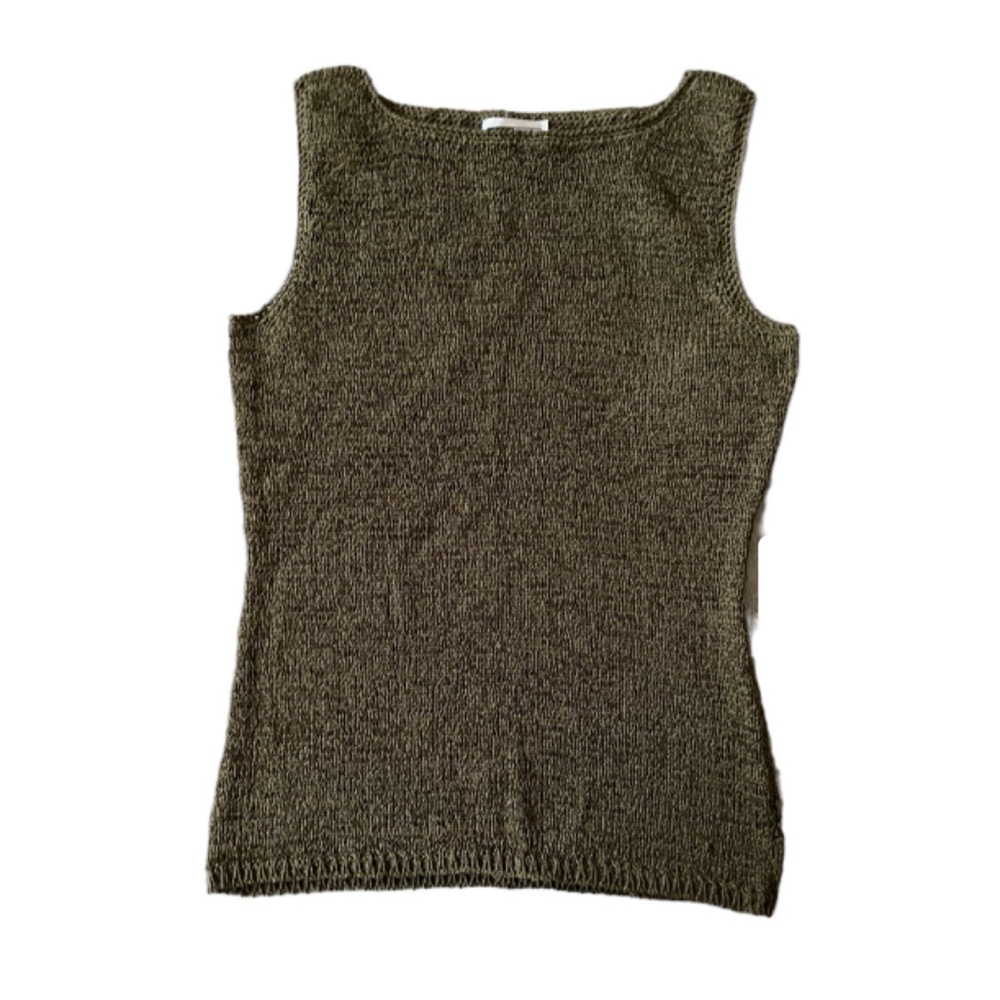 Y2K Dark Green Sleeveless Knit Top Size Large New with Tag